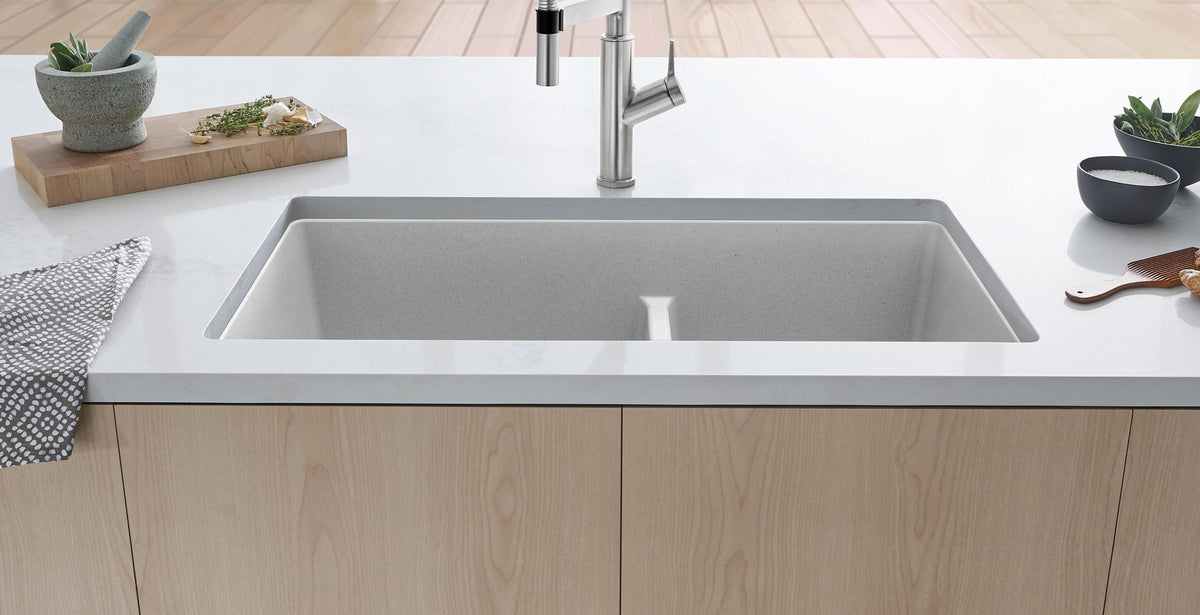 Blanco Precis ADA/CSA 25 3/4" Dual Mount SILGRANIT Kitchen Sink installed