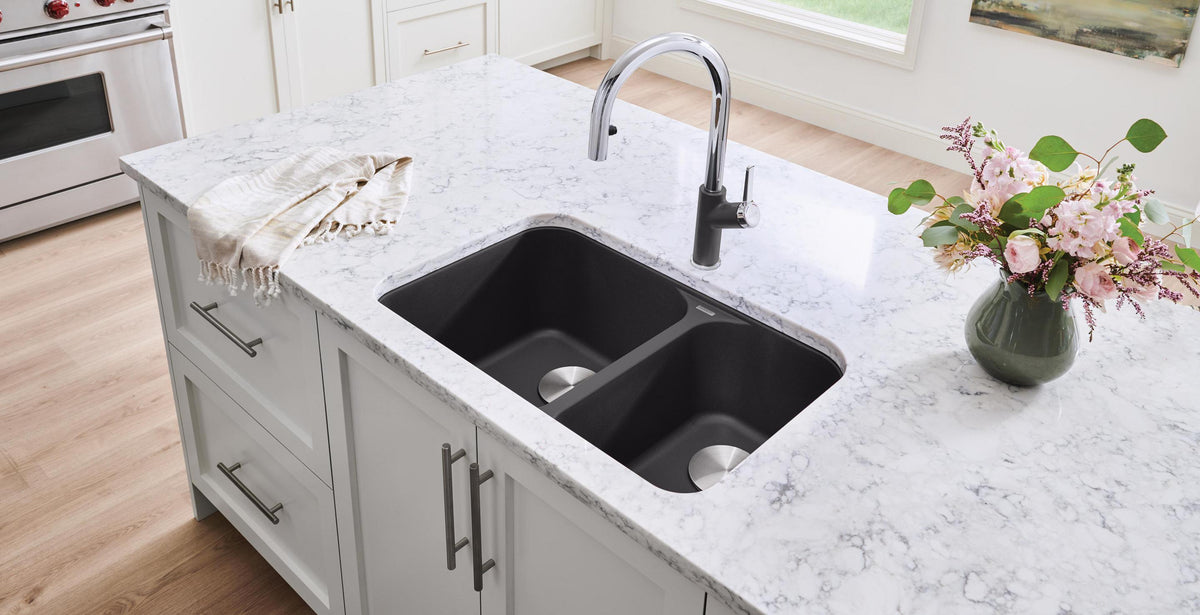 Blanco Vision 1 24 5/8" Drop-in SILGRANIT Kitchen Sink installed