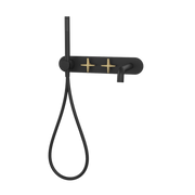 Rubi Lexa Wall-Mounted Bath Faucet Matte Black / Brushed Gold RLX32DBKOR