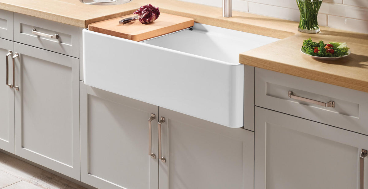 Blanco Profina 36" Apron Front Ceramic Kitchen Sink installed