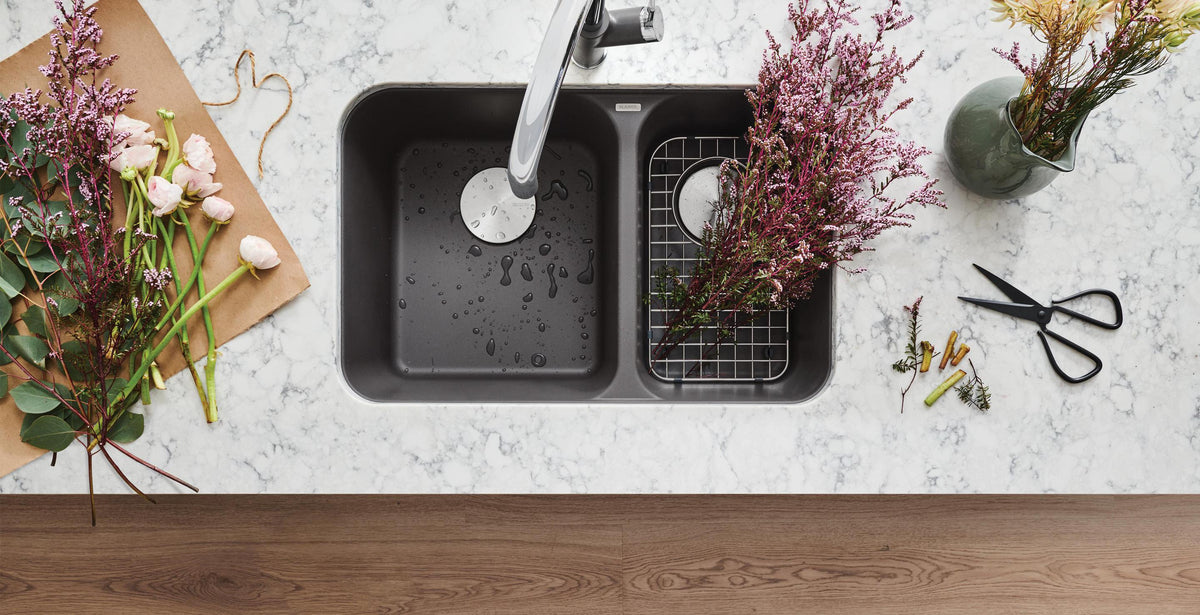 Blanco Vision 1 24 5/8" Drop-in SILGRANIT Kitchen Sink installed