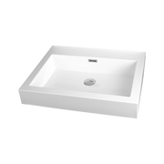 Rubi Arto Countertop Basin 4 Sides Finish with Overflow White Gloss RTO584FBL