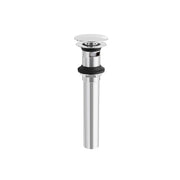 Aquabrass Xpress 1 1/4” Round Press Pop-up Drain with Overflow 00899 in Polished Chrome