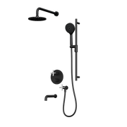 Rubi Lexa 1/2" Thermostatic Shower Set with 8" Shower Head and 16" Horizontal Arm RLX2A21-13N
