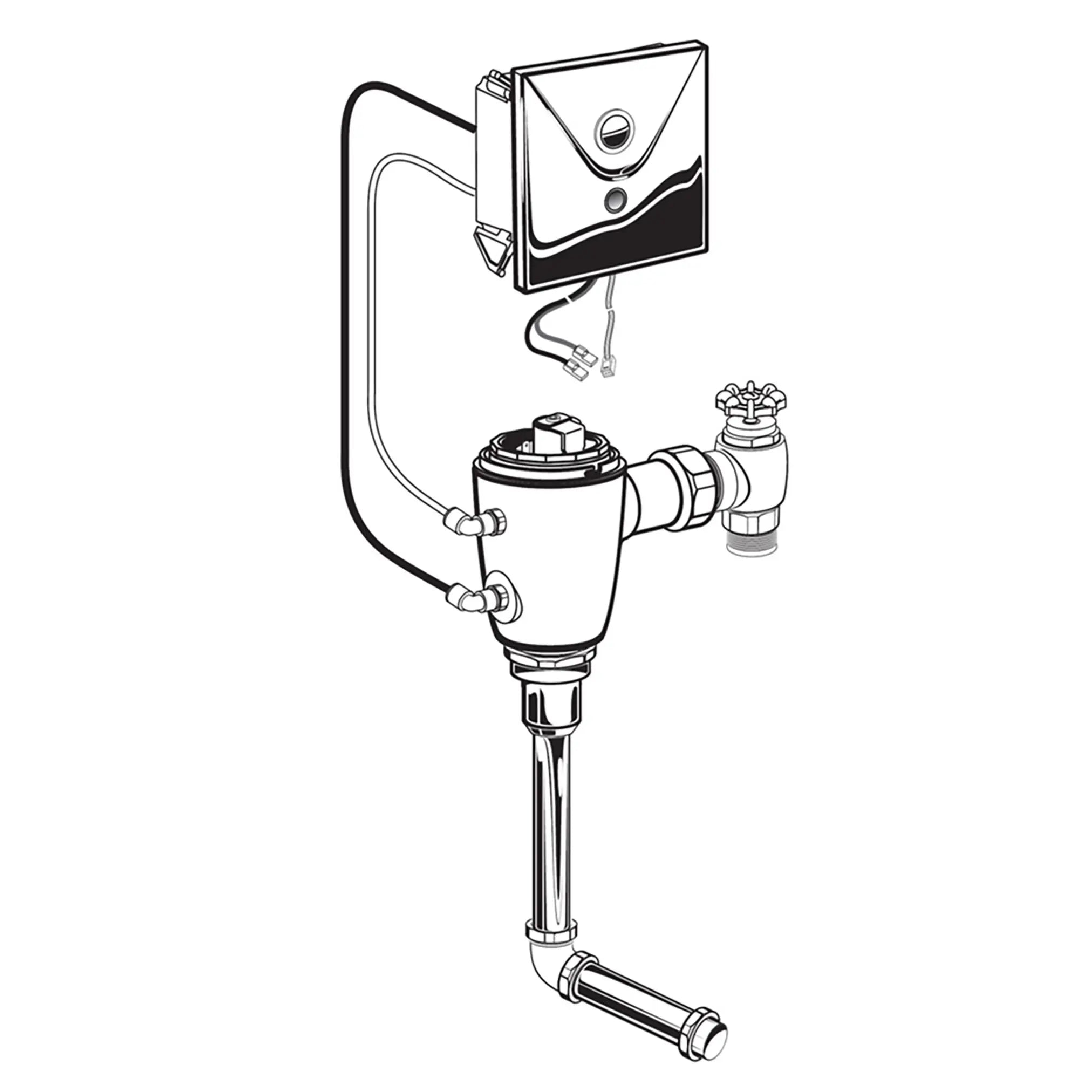 American Standard Ultima Selectronic Concealed Urinal Flush Valve, Base Model, Piston-Type, 0.5 gpf/1.9 Lpf 606B305.007 - Plumbing Market