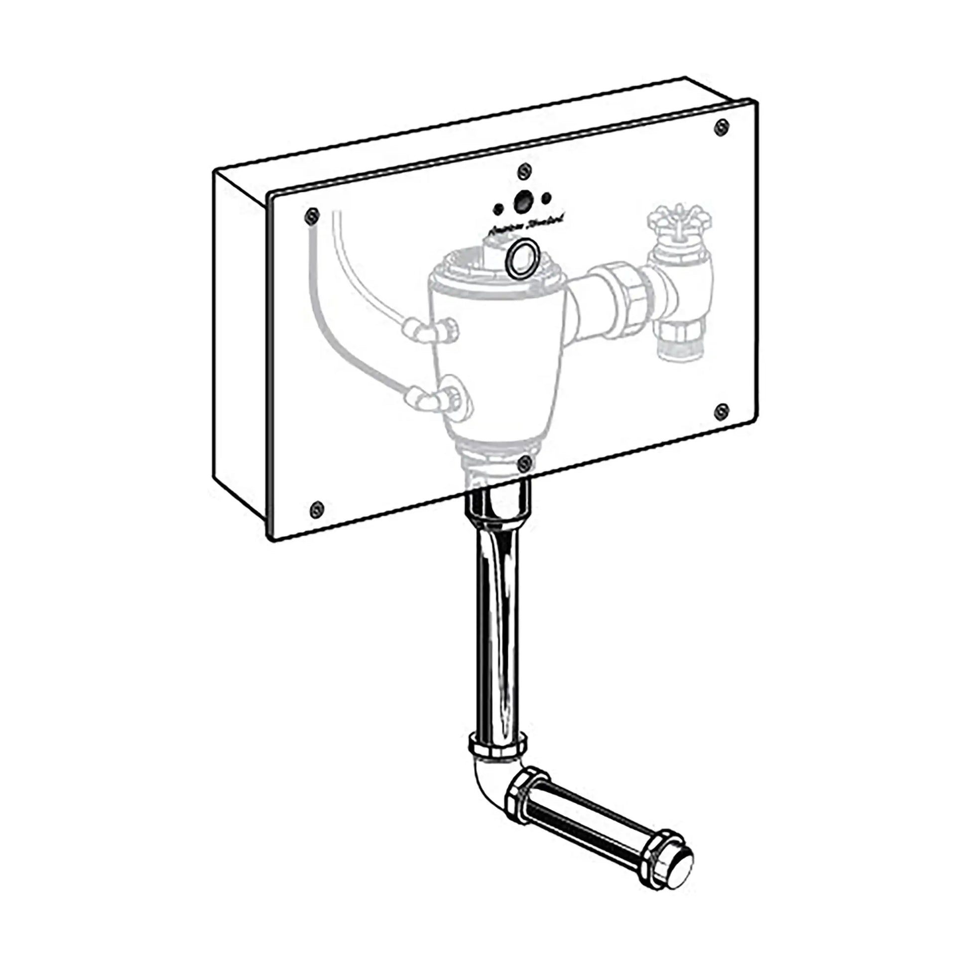 American Standard Ultima Selectronic Concealed Urinal Flush Valve with Wall Box, Base Model, Piston-Type, 0.5 gpf/1.9 Lpf 606B505.007 - Plumbing Market