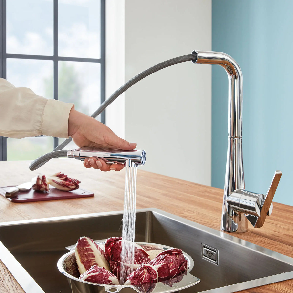 Grohe ZEDRA PULL-OUT KITCHEN DUAL SPRAY  Chrome 33893002 - StarLight Chrome