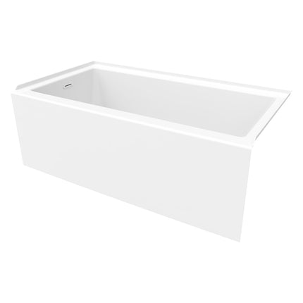 Bosca 6032 AFR Acrylic Alcove Left-Hand Drain Bathtub in White - Plumbing Market
