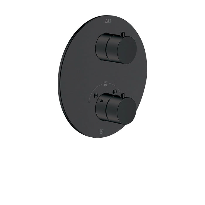 ALT Volo / Circo Trim Set for Uniplex Thermostatic Valve – 2-Way Diverter, Shared 10892 in Electro Black
