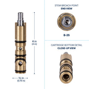 Moen Single-Handle Brass Replacement Cartridge 1200 in Chrome (1200) - view 3