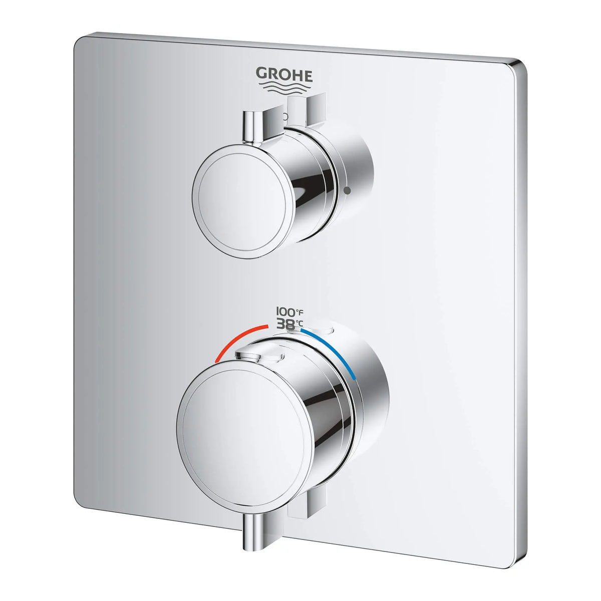 Grohe GROHTHERM SQUARE DUAL FUNC THM TRIM  Chrome 24111000 - StarLight Chrome