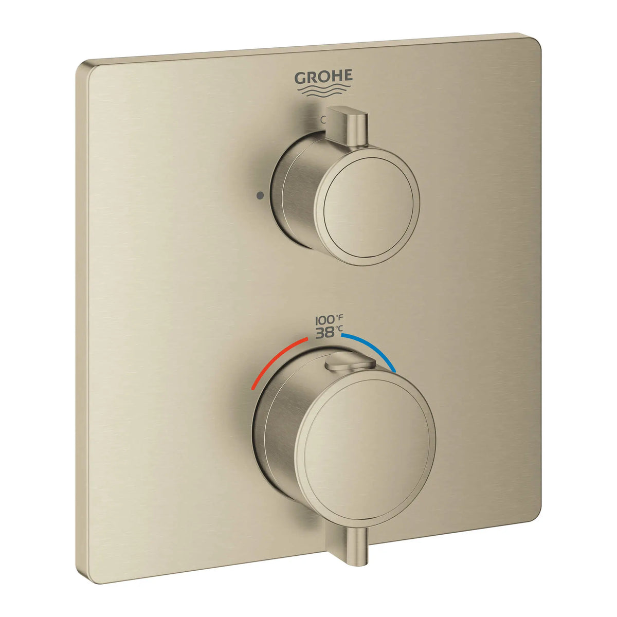 Grohe GROHTHERM SQUARE DUAL FUNC THM TRIM  Brushed Nickel 24111EN0 - Brushed Nickel