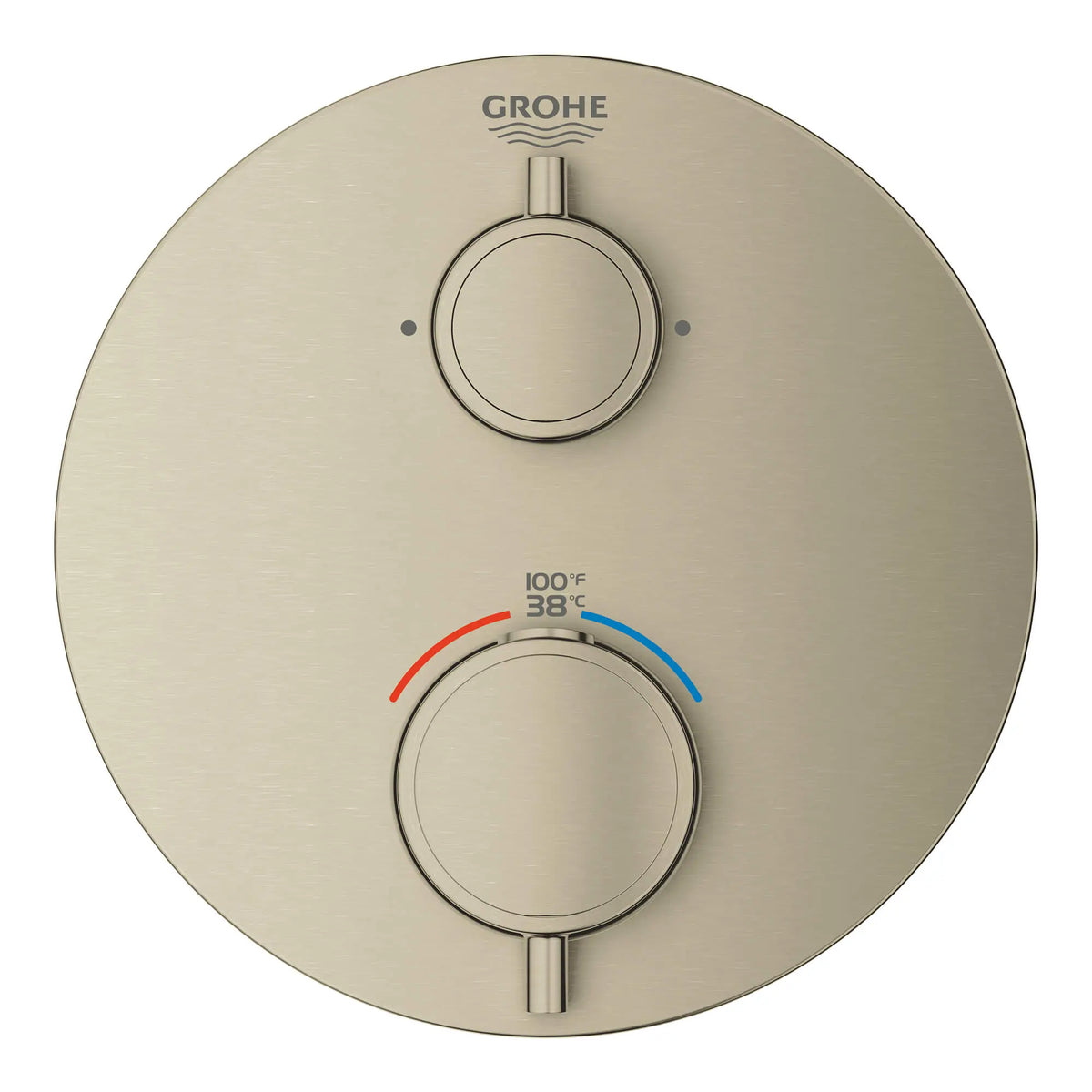 Grohe GROHTHERM ROUND DUAL FUNC THM TRIM  Brushed Nickel 24133EN0 - Brushed Nickel