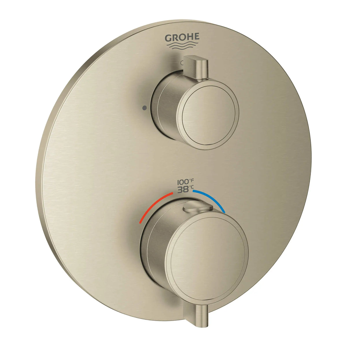 Grohe GROHTHERM ROUND DUAL FUNC THM TRIM  Brushed Nickel 24133EN0 - Brushed Nickel