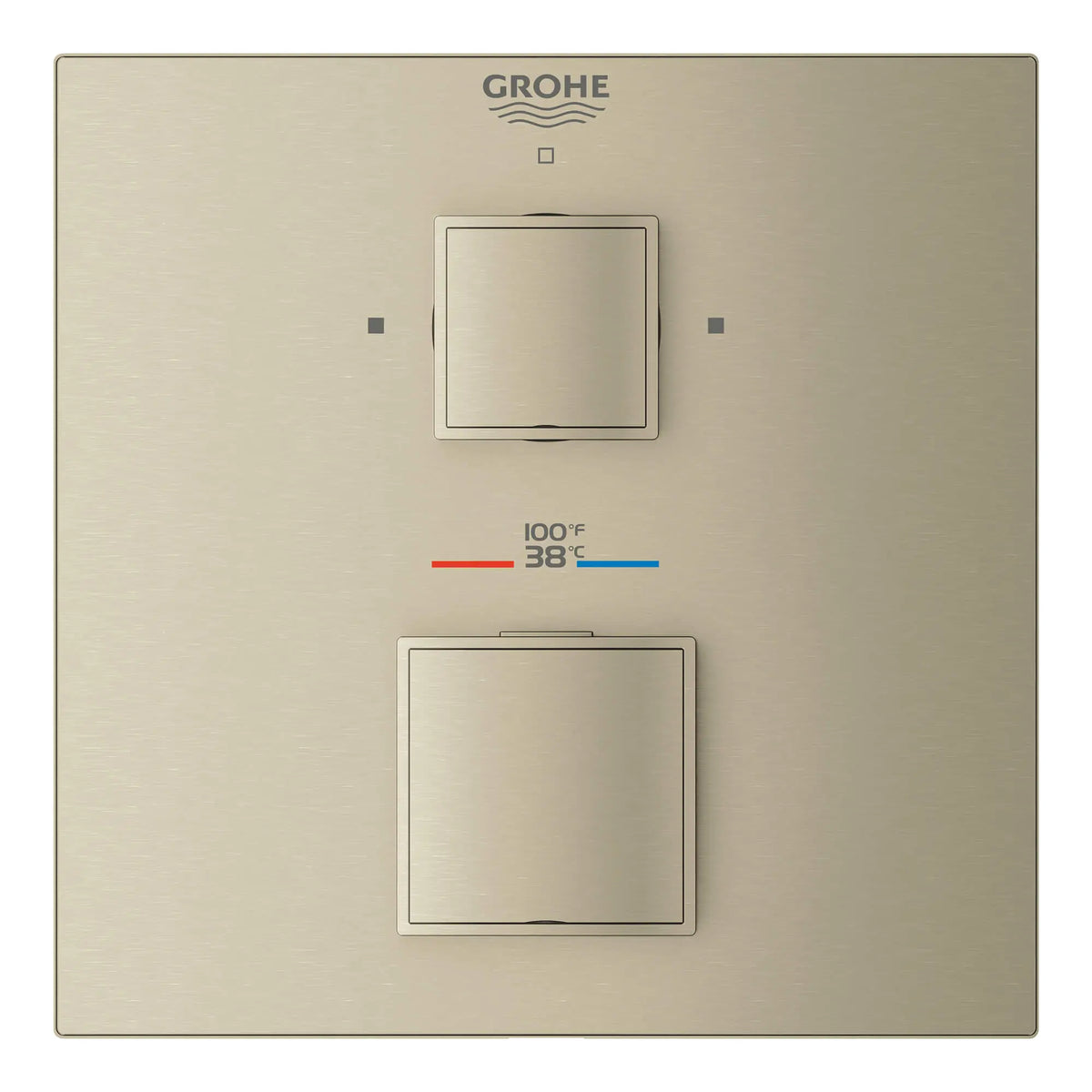 Grohe GROHTHERM CUBE DUAL FUNC THM TRIM  Brushed Nickel 24158EN0 - Brushed Nickel