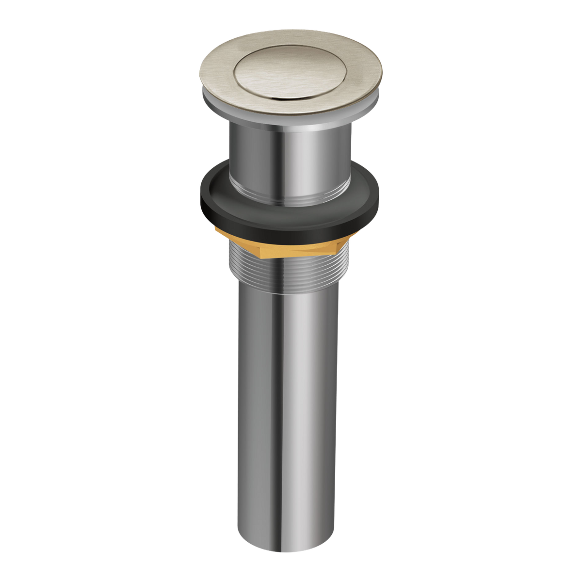 Moen Spring Loaded Push Button Bathroom Drain Assembly (With Overflow) 131553 in Brushed Nickel (131553BN)