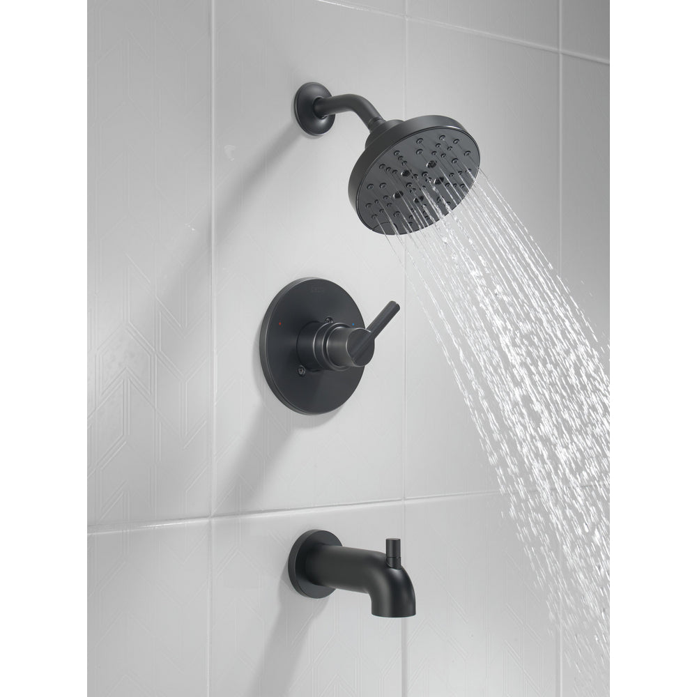 Delta Nicoli Tub/Shower Rough & Trim 1L 14S - Matte Black