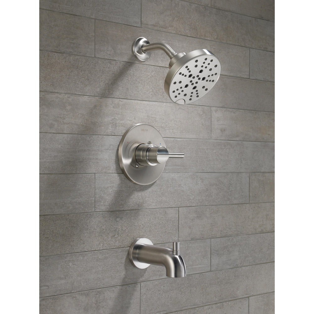 Delta Nicoli Tub/Shower Rough & Trim 1L 14S - Stainless
