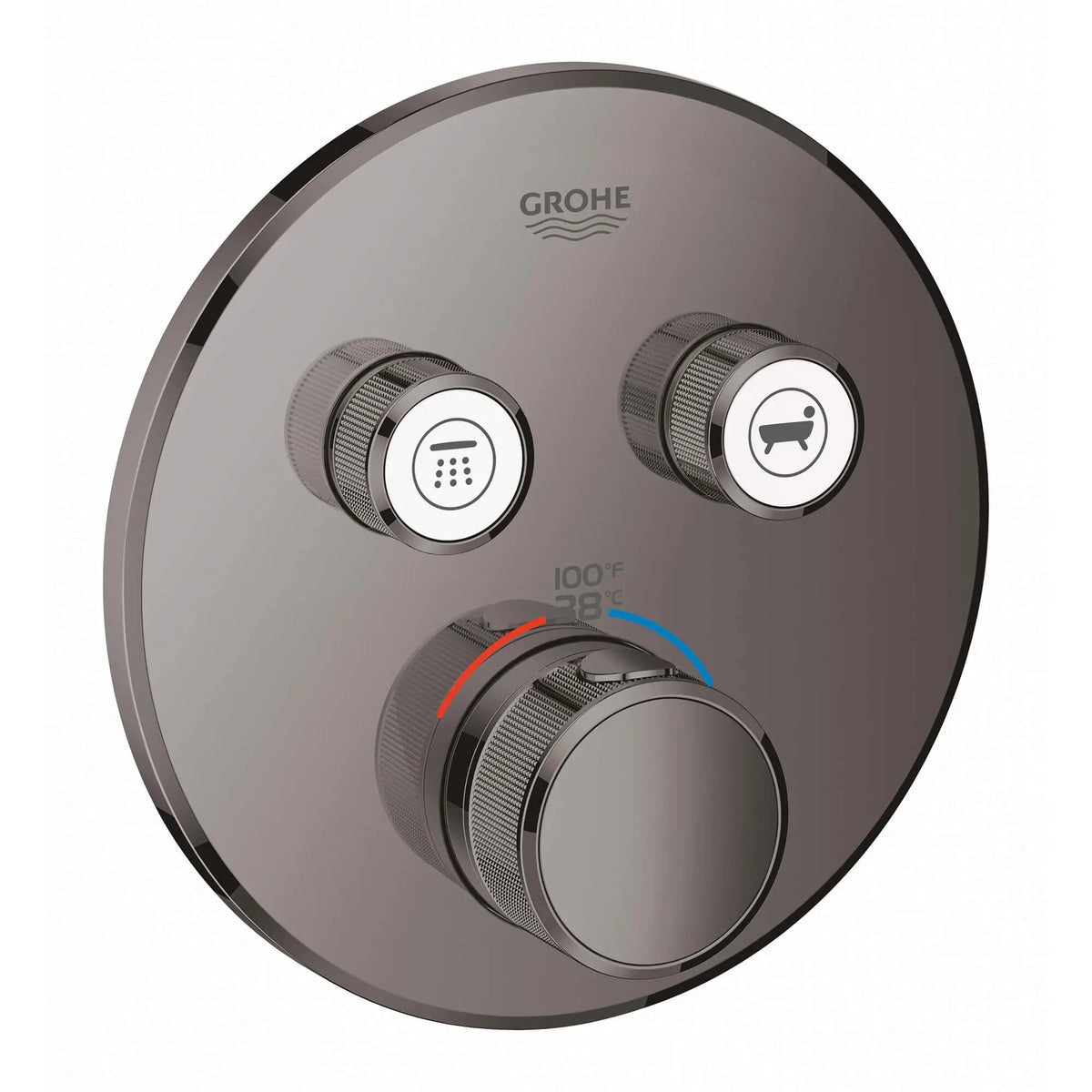 Grohe GRT SMARTCONTROL THM TRIM ROUND 2SC US  Hard Graphite 29137A00 - Hard Graphite
