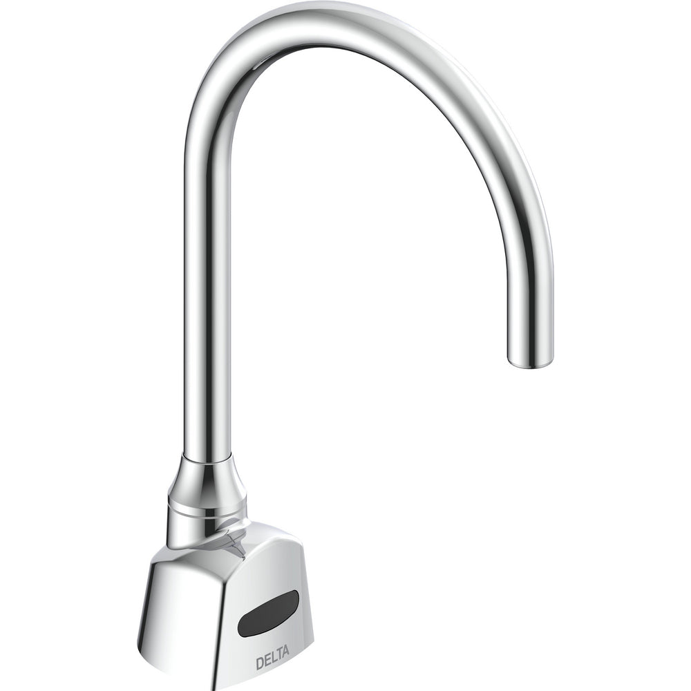 Delta Commercial 1501TF3380-R35 Electronic Smooth End Gooseneck Faucet - Battery Operated - Chrome