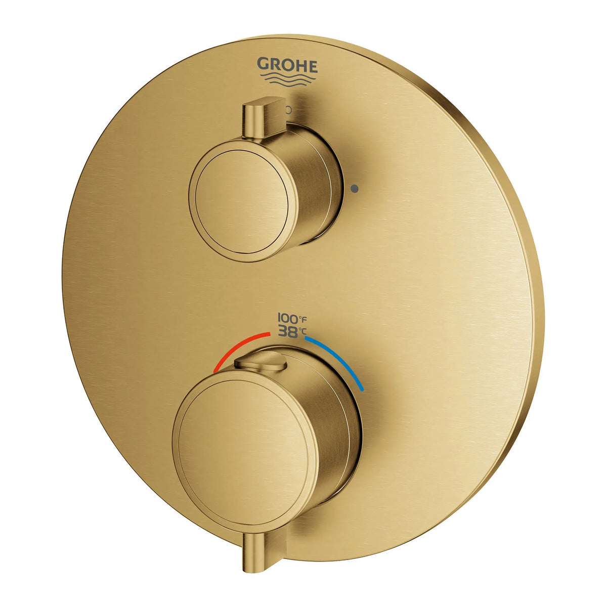 Grohe GRT ROUND DUAL 2-HNDL THERM TRIM  Brushed Cool Sunrise 24133GN0 - Brushed Cool Sunrise
