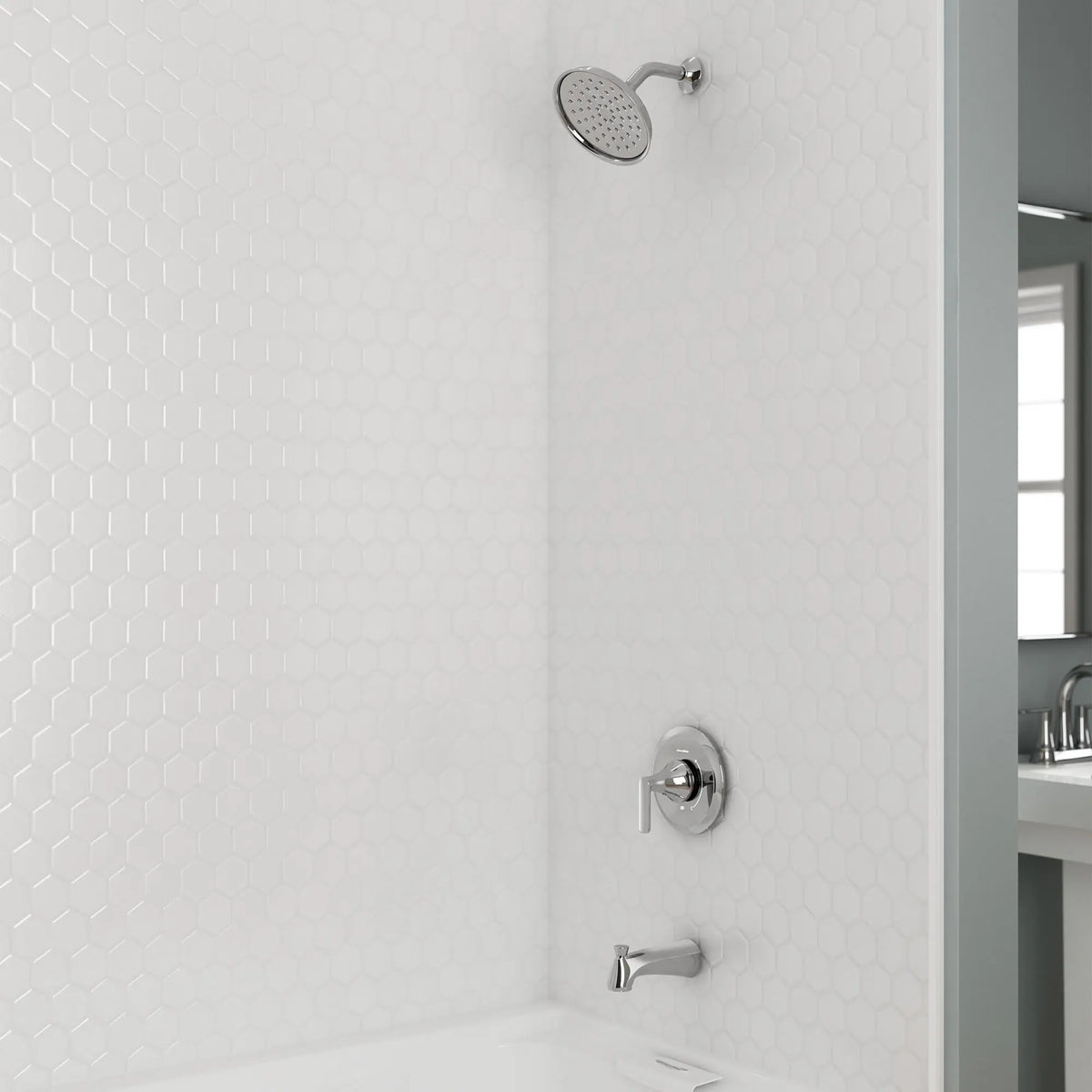 American Standard Corsham 1.8 gpm/6.8 L/min Tub and Shower Trim Kit With Water-Saving Showerhead, Double Ceramic Pressure Balance Cartridge With Lever Handle