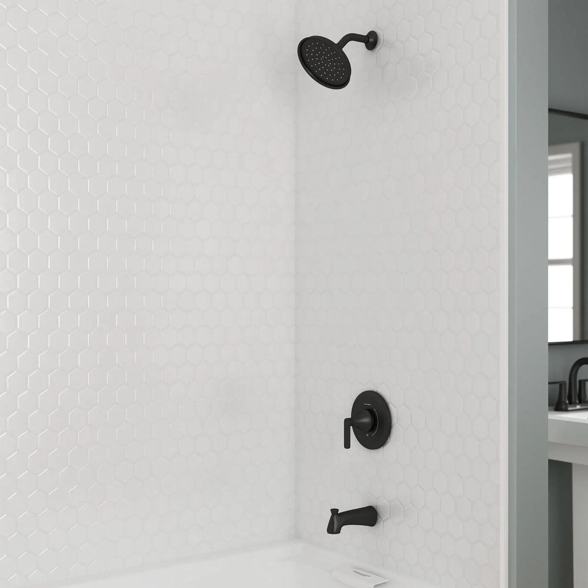 American Standard Corsham 1.8 gpm/6.8 L/min Tub and Shower Trim Kit With Water-Saving Showerhead, Double Ceramic Pressure Balance Cartridge With Lever Handle
