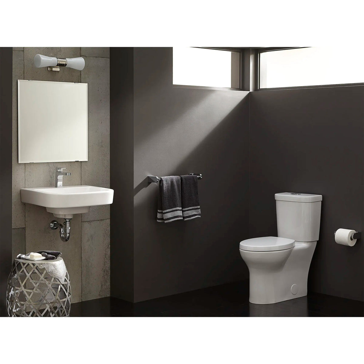 DXV Equility Two-Piece Dual Flush Chair Height Elongated Toilet with Seat in Canvas White (D2210AA200.415)