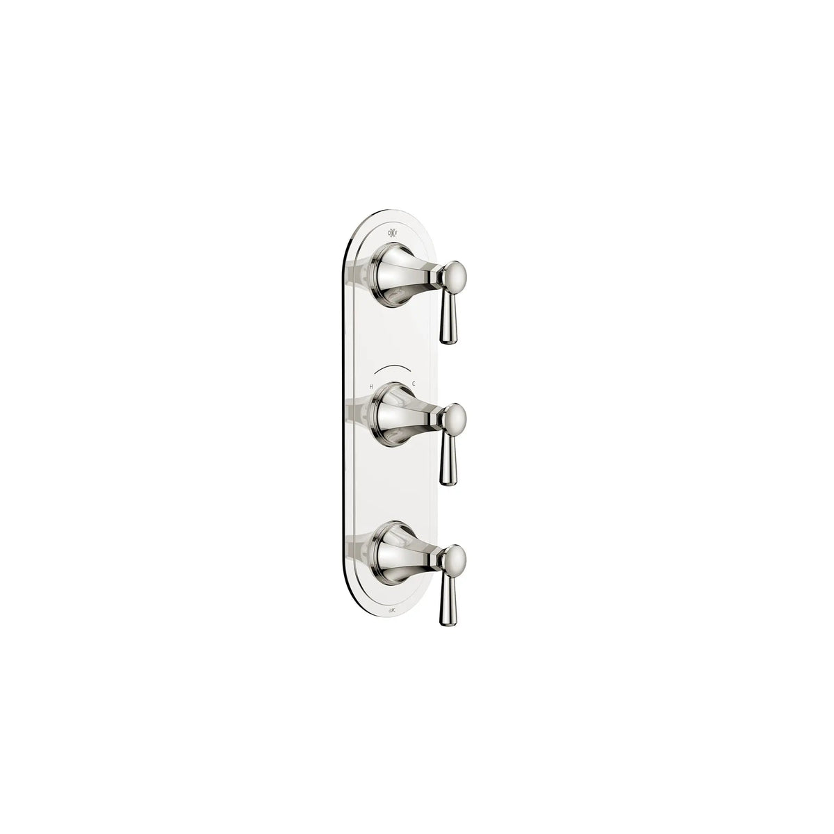 DXV Fitzgerald 3-Handle Thermostatic Valve Trim Only with Lever Handles in Platinum Nickel (D35160537.150)