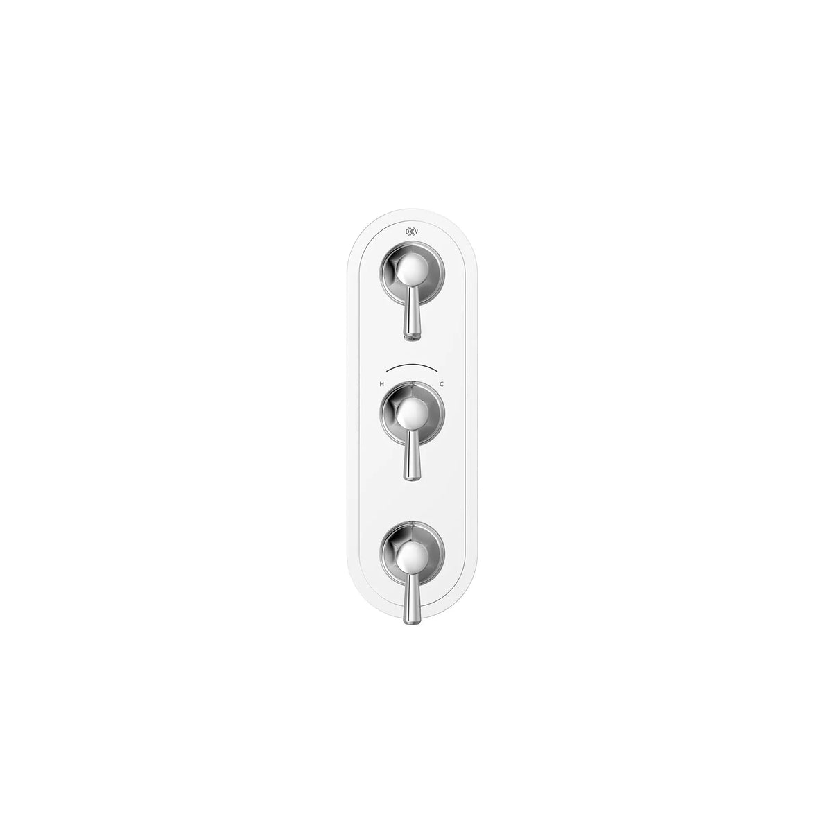 DXV Fitzgerald 3-Handle Thermostatic Valve Trim Only with Lever Handles in Polished Chrome (D35160537.100)