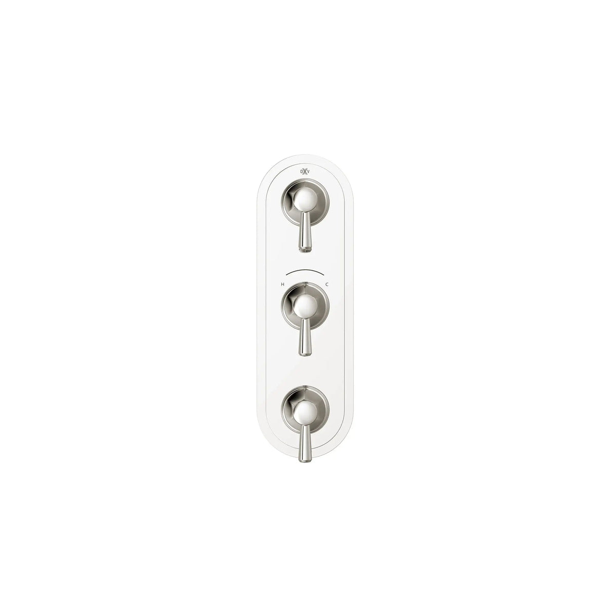 DXV Fitzgerald 3-Handle Thermostatic Valve Trim Only with Lever Handles in Platinum Nickel (D35160537.150) - view 2
