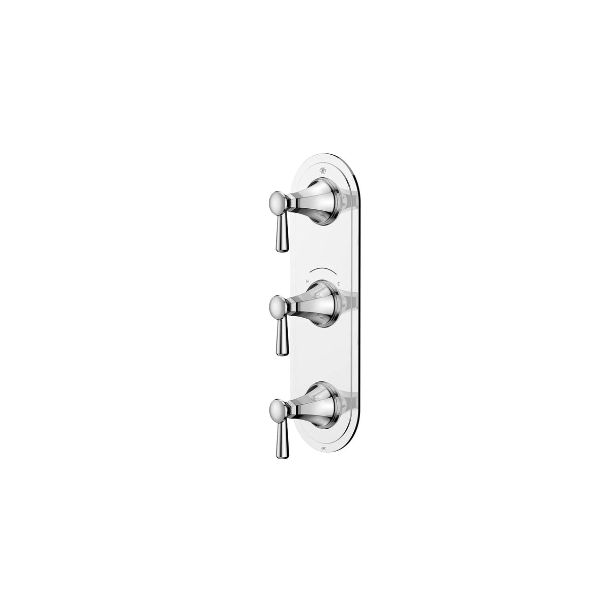 DXV Fitzgerald 3-Handle Thermostatic Valve Trim Only with Lever Handles in Polished Chrome (D35160537.100) - view 2