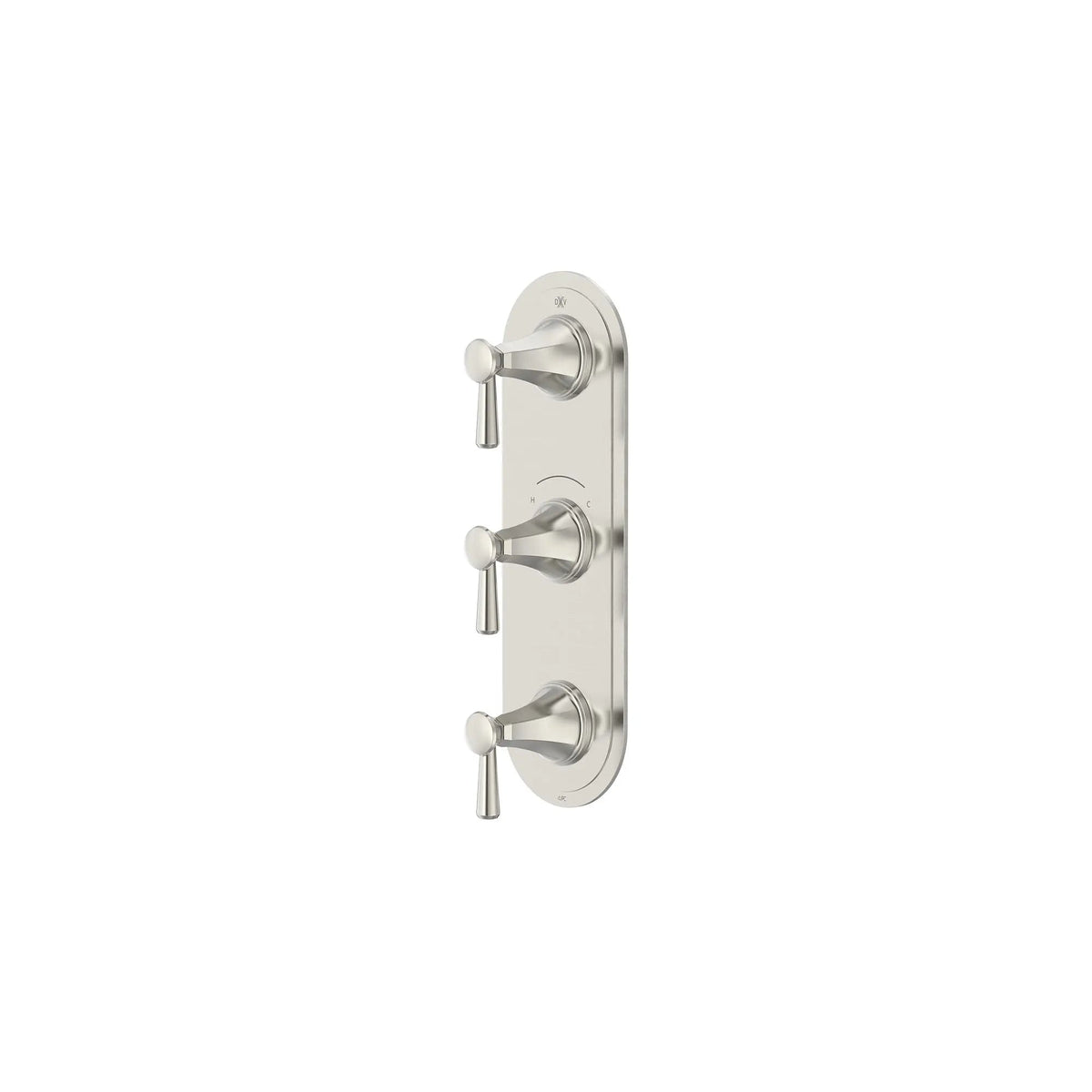 DXV Fitzgerald 3-Handle Thermostatic Valve Trim Only with Lever Handles in Brushed Nickel (D35160537.144) - view 6
