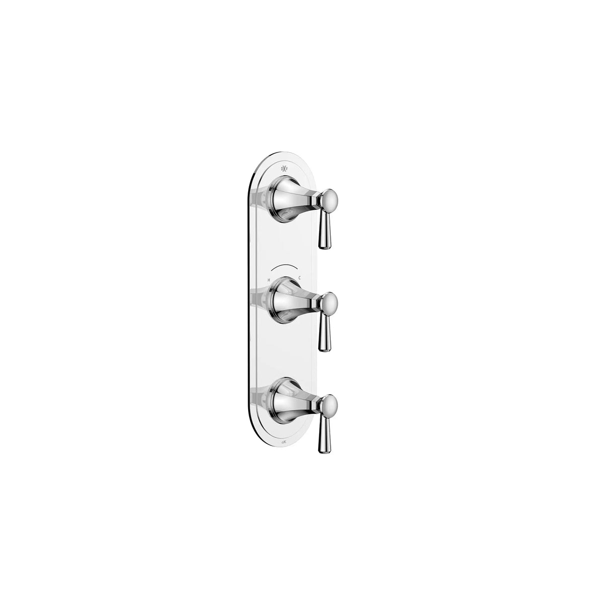 DXV Fitzgerald 3-Handle Thermostatic Valve Trim Only with Lever Handles in Polished Chrome (D35160537.100) - view 3