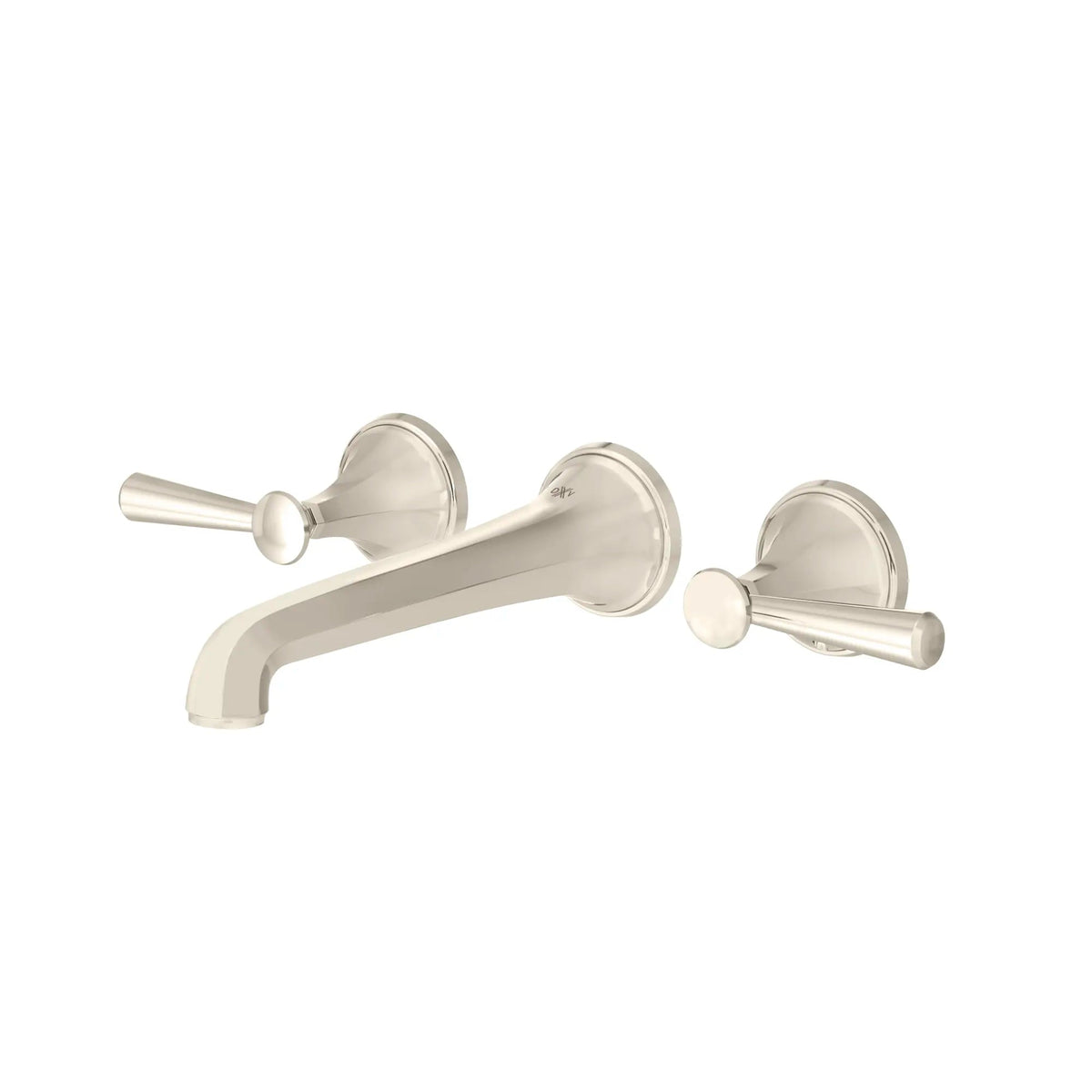 DXV Fitzgerald 2-Handle Wall Mount Widespread Bathroom Faucet with Lever Handles in Platinum Nickel (D35160450.150)