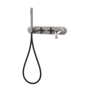 Rubi Lexa Wall-Mounted Bath Faucet Stainless Steel / Matte Black RLX32DIXBK
