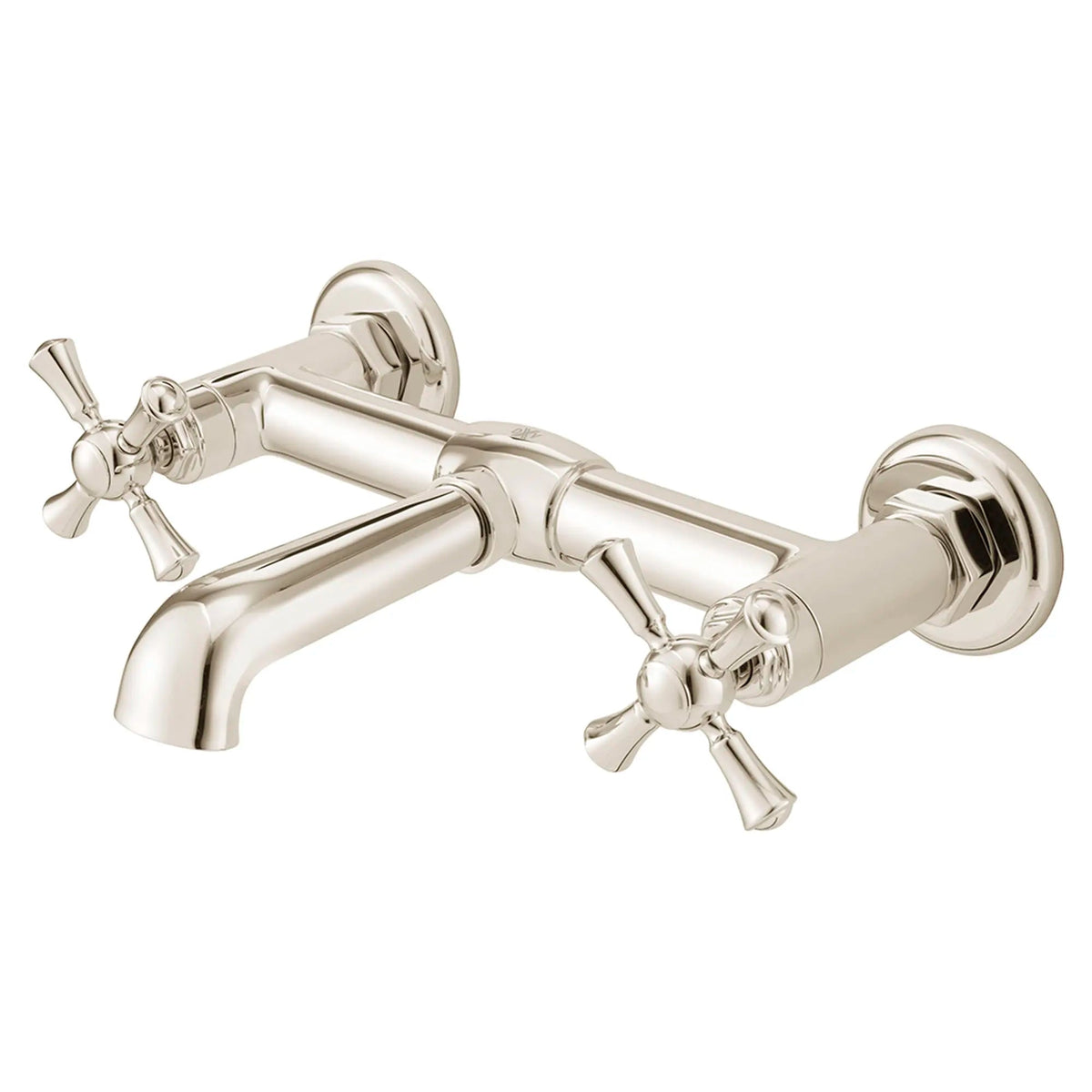DXV Oak Hill 2-Handle Wall Mount Bathroom Faucet with Cross Handles in Platinum Nickel (D35155470.150)