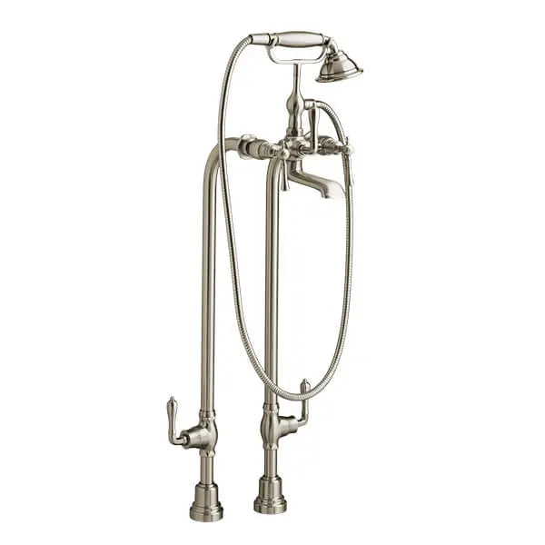 DXV Transitional Floor Mount Bathtub Filler with Hand Shower and Lever Handles in Brushed Nickel (D3510295C.144)