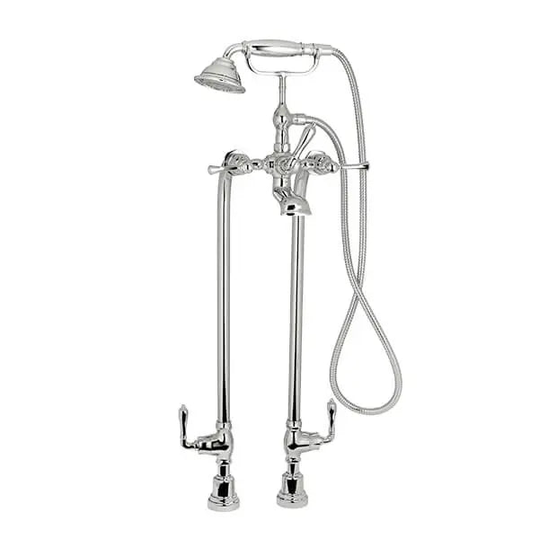 DXV Transitional Floor Mount Bathtub Filler with Hand Shower and Lever Handles in Polished Chrome (D3510295C.100)