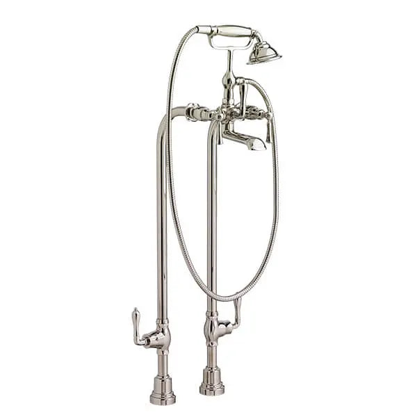 DXV Transitional Floor Mount Bathtub Filler with Hand Shower and Lever Handles in Platinum Nickel (D3510295C.150)