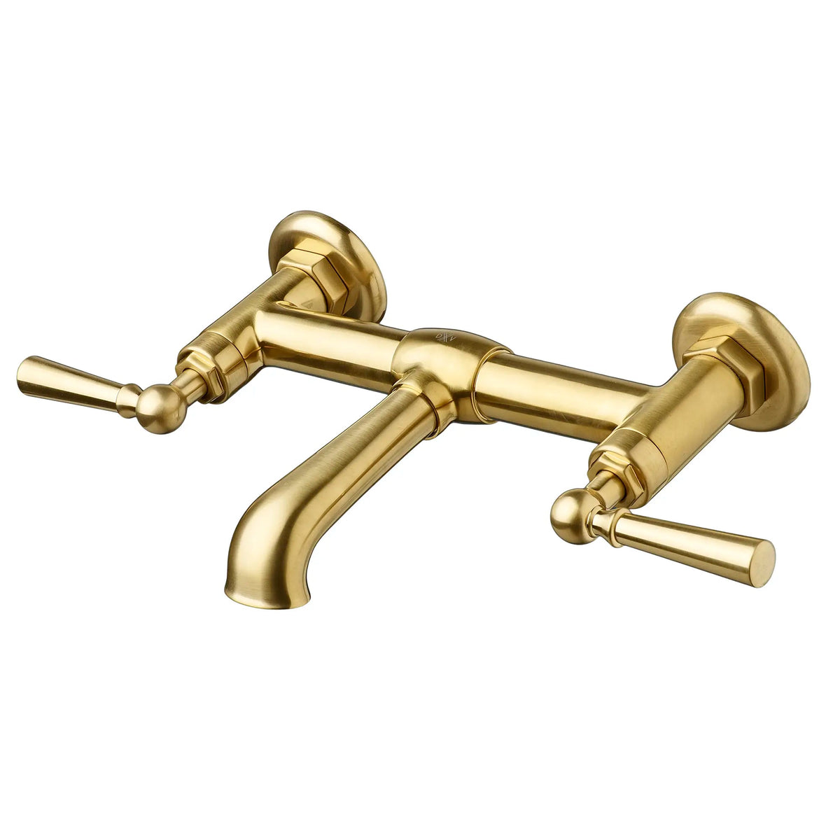DXV Oak Hill 2-Handle Wall Mount Bathroom Faucet with Lever Handles in Satin Brass (D3515545C.427)