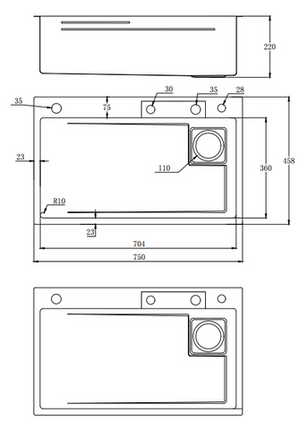 Kodaen Waterfall 30" Workstation Kitchen Sink with Cup washer Kodaen