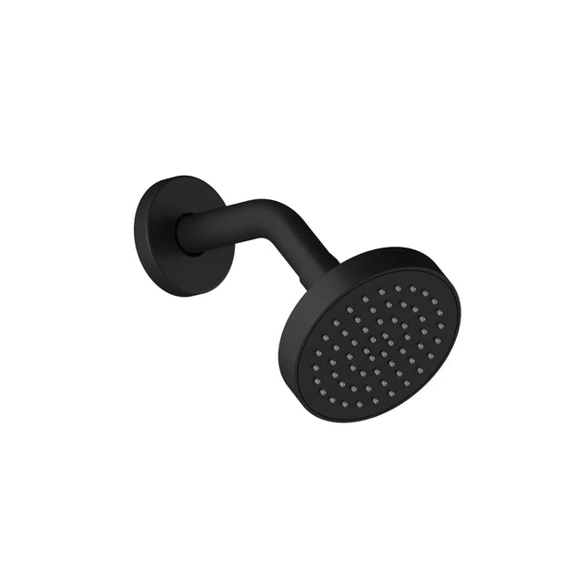 Kalia BASICO   100mm (4''') Showerhead and 186mm (7 5/16'') 45⁰ Wallarm With Round Flange Matte Black BF1759-160 - Plumbing Market