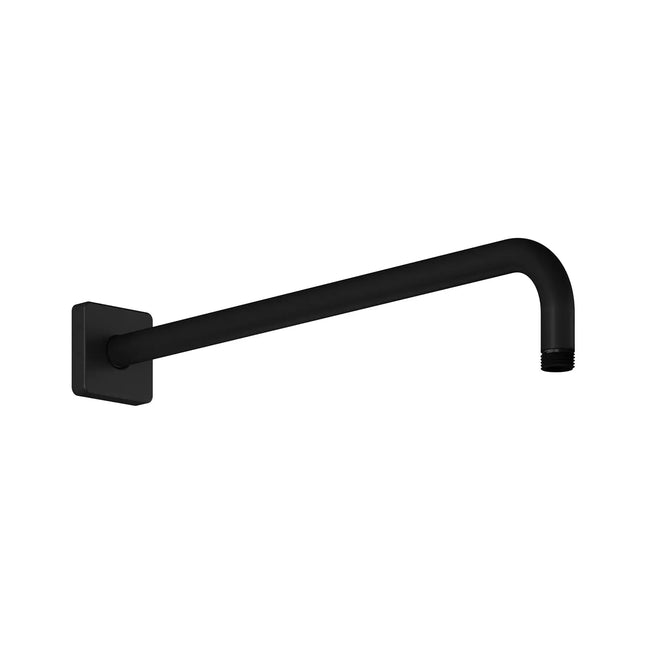 Kalia 395mm (15 9/16'') 90⁰ Wall Arm with Square Flange Matte Black 105225-160 - Plumbing Market