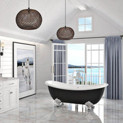 Zitta Bathtub Harrogate freestanding cast iron matte black with rivets finish 66 3/4" x 30 1/8" x 26 9/16", Slik Portfolio collection THR6730FI009 - Plumbing Market