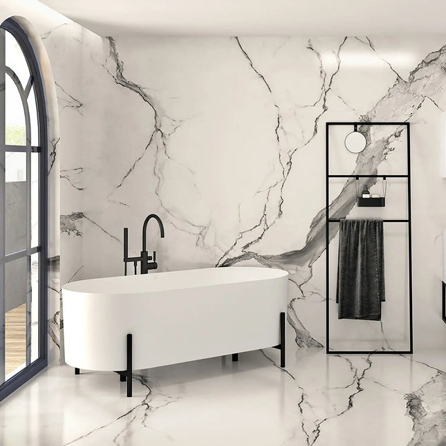 Zitta Bathtub Otton freestanding matte black 65 3/8" x 30 7/8" x 24 13/16", acrylic, Slik Portfolio collection TOT6531FAM01 - Plumbing Market