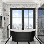Zitta Bathtub Times freestanding cast iron matte black with rivets finish 67 3/4" x 31" x 28 13/16", enameled cast iron, Slik Portfolio collection TTM6831FI009 - Plumbing Market