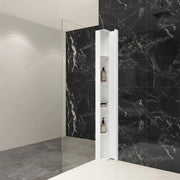 Zitta Corner storage unit, no extension, 78 3/4" x 6 7/16" x 5 15/16", matte white, compatible with Infinite, Bellini 2.0 and Piazza 2.0 shower doors ACC00410 - Plumbing Market