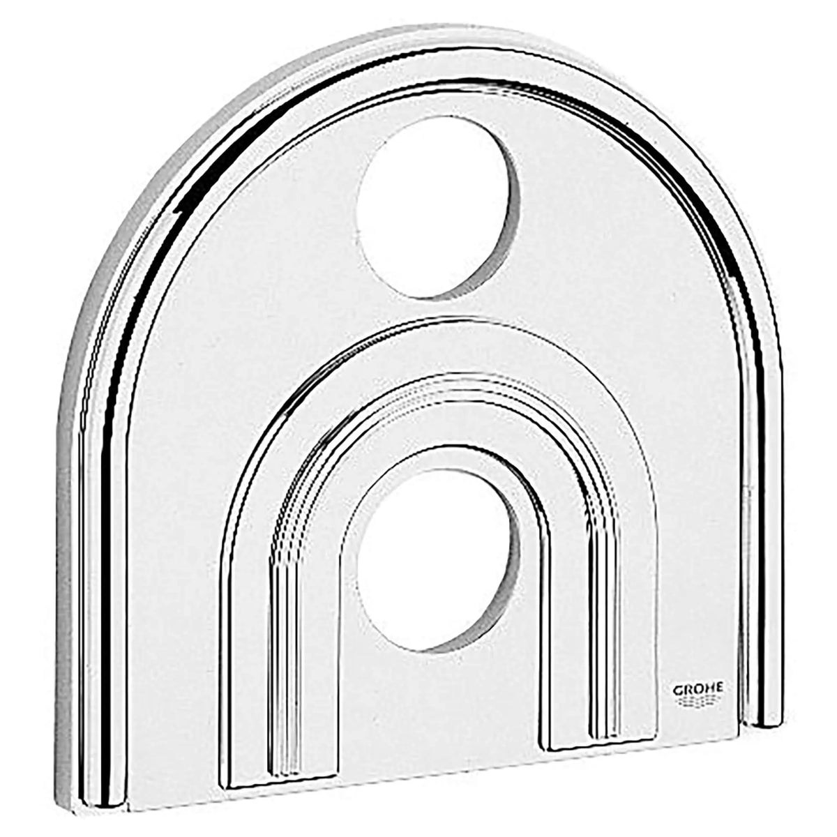 GROHE Escutcheon (8-1/2" X 9-1/4") - Chrome/Matte Chrome