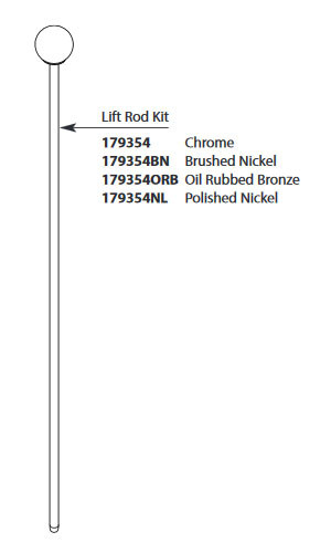 Moen Wynford Lift Rod Kit 179354 in Polished Nickel (179354NL)